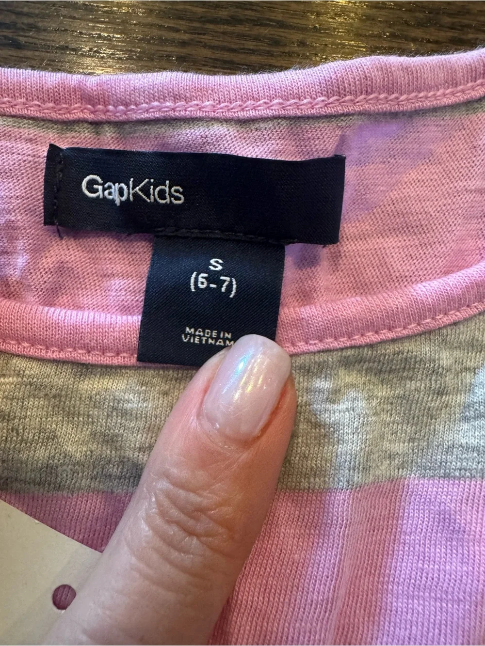 GAP Kids Pink and Gray Striped Top